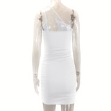 Ruched Slash Shoulder Mini Dress YMYF-8923