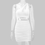 Hollow Out Single Shoulder Mini Dress YMYF-8925