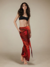 Retro Print Slim Long Skirts GZJF-6630