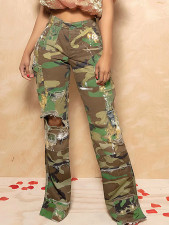 Camouflage Print Straight Pants SH-391408