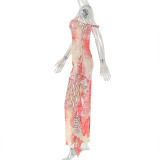 Sleeveless Color Block Print Maxi Dress GJYO-303705