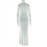 Sleeveless Solid Color Maxi Dress GJYO-303602