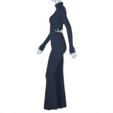 Long Sleeve Zipper Solid Two Piece Pants Set GJYO-919089