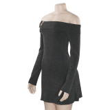 Off Shoulder Long Sleeve Mini Dress GAXB-W167DS