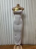One Shoulder Solid Color Maxi Dress GMYU-9253