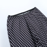 Polka Dots Print Slim Seventh Pants FL-25019