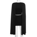 Solid Color Sleeveless Two Piece Skirts Set ANDF-2601