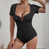 V Neck Long Sleeve Bodysuit YMYF-9263