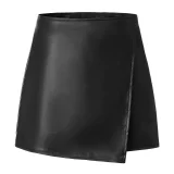 Flap PU Leather Zipper Culottes ANDF-7920