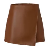 Flap PU Leather Zipper Culottes ANDF-7920