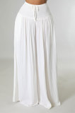 Solid Color Loose Casual Ice-Silk Pants XHXF-8636
