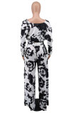 Long Sleeve Print Two Piece Pants Set XHXF-8635