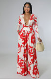 Long Sleeve Print Two Piece Pants Set XHXF-8635
