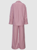 Strripe Long Sleeve Shirt Two Piece Pants Set MIL-L262