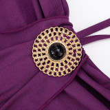 Sexy Halterneck Solid Color Mini Dress GSZM-D26DS020