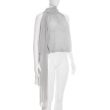 Solid-Color Chiffon Sleeveless Tops GSZM-D26TP029