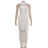 Sleeveless Solid Color Patchwork Maxi Dress GZJQ-K25D90618