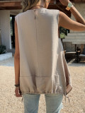 Solid Color Sleeveless Loose Tops GZEY-K26220066