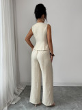 Sleeveless Solid Color Two Piece Pants Set GZEY-K26190125