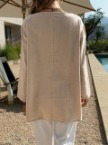 Solid Color Loose Long Sleeve Tops GZEY-K26120055