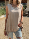 Solid Color Sleeveless Loose Tops GZEY-K26220066