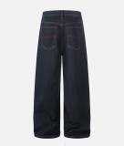 Plus Size Button-front Color Block Patchwork Jeans GYLN-4697