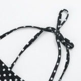 Polka Dots Print Backless Mini Dress MXBF-J26DS002