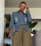 Fashion Long Sleeve Ruffles Denim Coats GYLN-3363