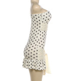 Polka Dots Print Tube Top Dress GZJQ-K6D01362A