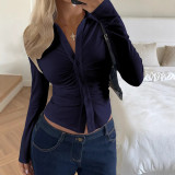Solid Color Long Sleeve Lapel Shirt GSRX-SRX738