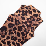 Leopard Print Sleeveless Mini Dress GDSF-J26DS004