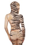 Animal Print Hoodie Color Block Two Piece Pants Set  YWXS-K26L2182