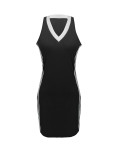 Plus Size Contrast Color Sleeveless Sport Mini Dress ZDF-33522