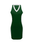 Plus Size Contrast Color Sleeveless Sport Mini Dress ZDF-33522