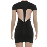 Sexy Hollow Out Backless Mini Dress XEF-K6D02037A