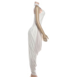 Sleeveless Solid Color Irregular Maxi Dress GYME-K25D90618