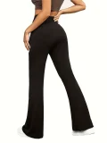 Solid Color High Waist Flare Pants GDYF-3517