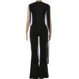 Mesh Sleeveless Ribbon Slim Jumpsuit GYME-K25Q90612