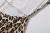 Leopard Print Long Sleeve Backless Jumpsuit GYME-K6Q01512A
