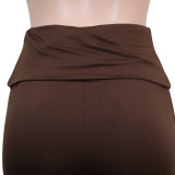 Solid Color Short Sleeve Two Piece Pants Set SH-391481