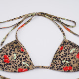 Leopard Print Tie Up Bikinis Two Piece Swimsuit GPKJ-MR41091