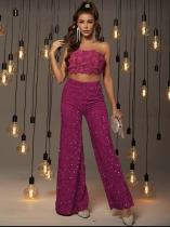 Casual Loose Sequin Loose Wide Leg Jumpsuit GXRF-QC171