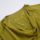 Backless Chain Solid Color Mini Dress GPKJ-MR42659
