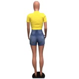 Fashion Washed Denim Shorts LA-3308