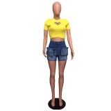 Fashion Washed Denim Shorts LA-3308