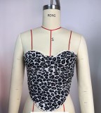 Leopard Print Wrap Chest Tank Top GPBY-VE6326