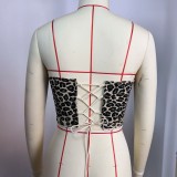 Leopard Print Wrap Chest Tank Top GPBY-VE6326