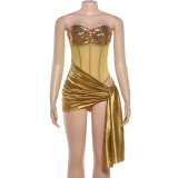 Sexy Sequin Wrap Chest Bodysuit  GZJQ-K6K01768A