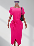 Casual Sport Knits Split T Shirt Dress GHYX-Y2312