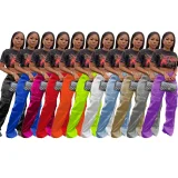 Casual Solid Color Zipper Loose Pant IV-8409